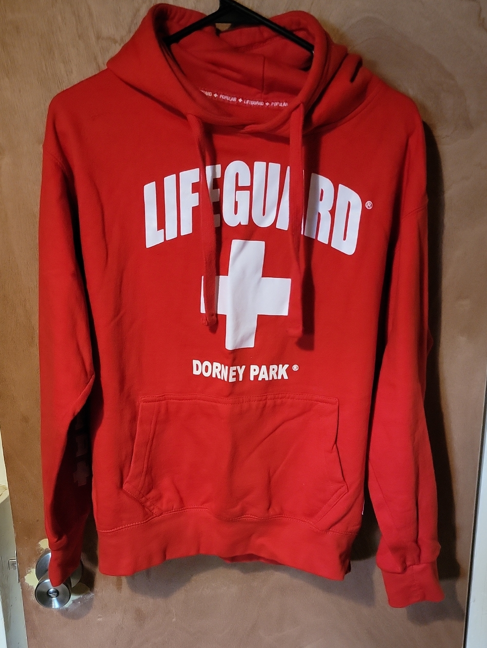 LG Red Hoodie with White Cross Patch